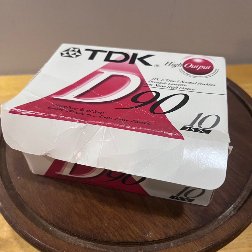 Vtg TDK D90 High Output Audio Cassette Tapes Type I Normal Position 10 Pack New